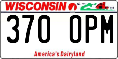 WI license plate 370OPM