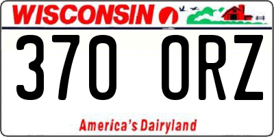 WI license plate 370ORZ