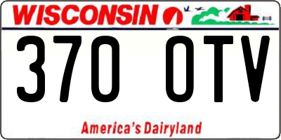 WI license plate 370OTV