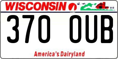WI license plate 370OUB