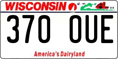 WI license plate 370OUE