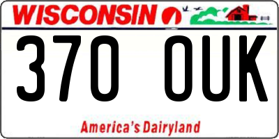 WI license plate 370OUK