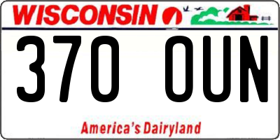 WI license plate 370OUN