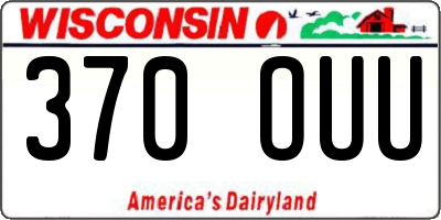 WI license plate 370OUU