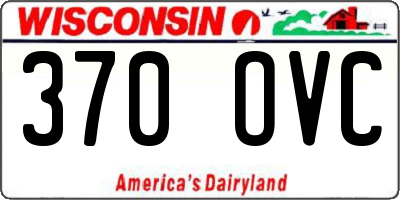 WI license plate 370OVC