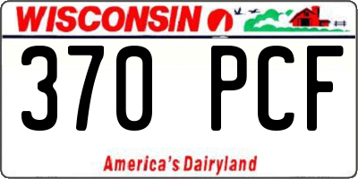 WI license plate 370PCF