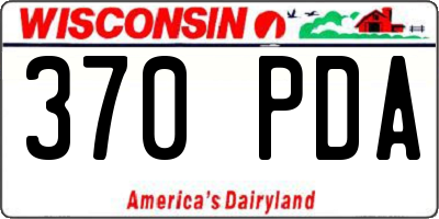 WI license plate 370PDA