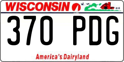 WI license plate 370PDG