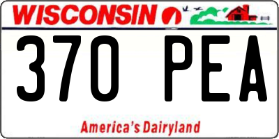 WI license plate 370PEA