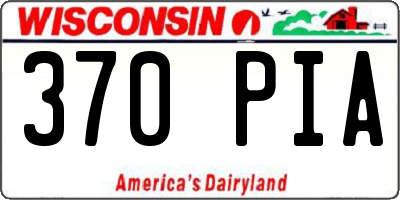 WI license plate 370PIA