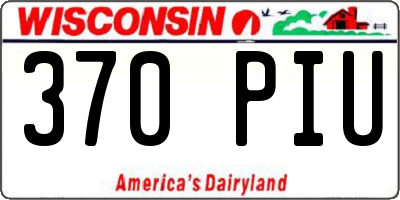 WI license plate 370PIU