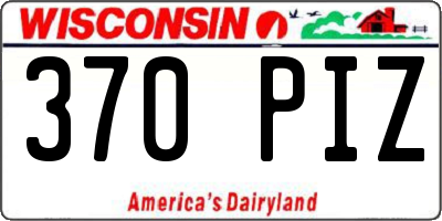 WI license plate 370PIZ