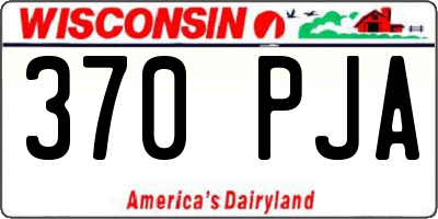 WI license plate 370PJA