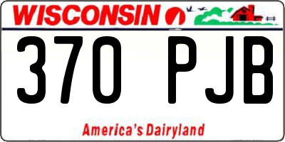 WI license plate 370PJB