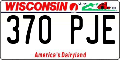 WI license plate 370PJE