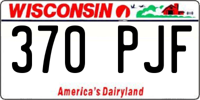 WI license plate 370PJF
