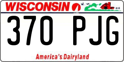 WI license plate 370PJG