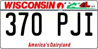 WI license plate 370PJI