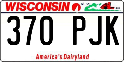 WI license plate 370PJK