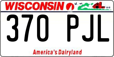 WI license plate 370PJL