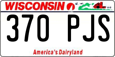 WI license plate 370PJS