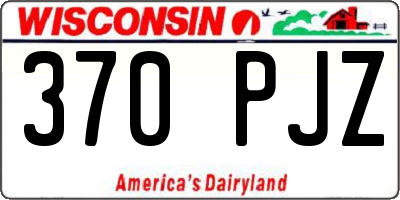 WI license plate 370PJZ