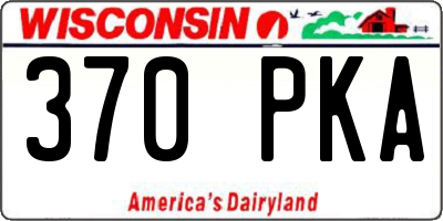 WI license plate 370PKA