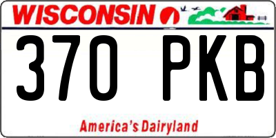 WI license plate 370PKB