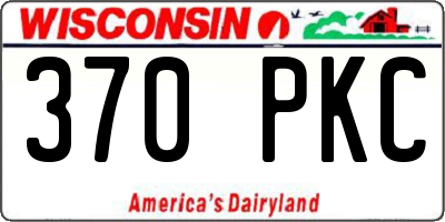 WI license plate 370PKC