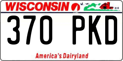 WI license plate 370PKD