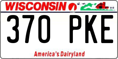 WI license plate 370PKE
