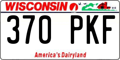 WI license plate 370PKF