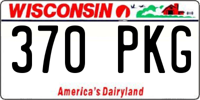 WI license plate 370PKG