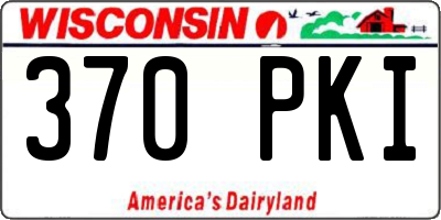 WI license plate 370PKI