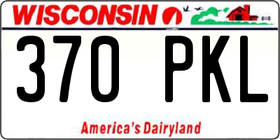 WI license plate 370PKL
