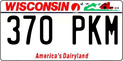 WI license plate 370PKM