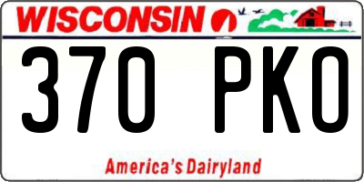 WI license plate 370PKO