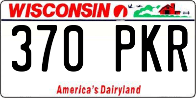 WI license plate 370PKR