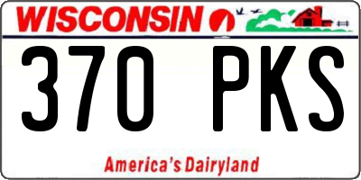 WI license plate 370PKS