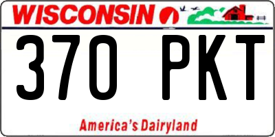 WI license plate 370PKT