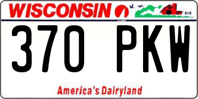 WI license plate 370PKW