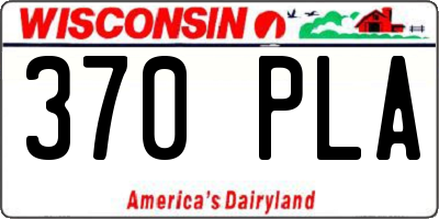 WI license plate 370PLA