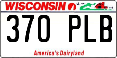 WI license plate 370PLB