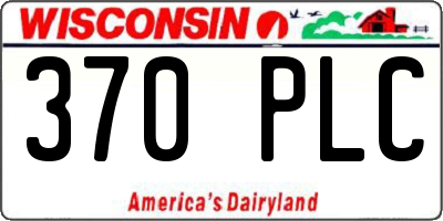 WI license plate 370PLC
