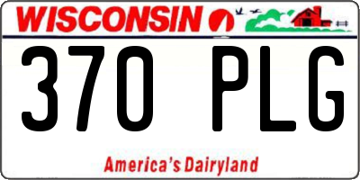 WI license plate 370PLG