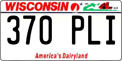 WI license plate 370PLI