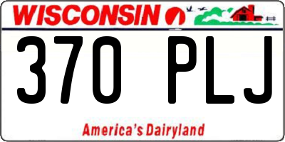 WI license plate 370PLJ