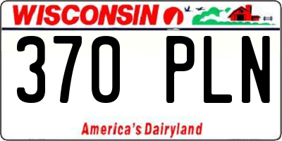 WI license plate 370PLN