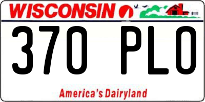 WI license plate 370PLO