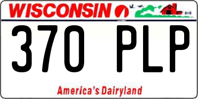 WI license plate 370PLP